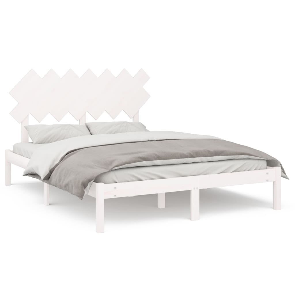 Bedframe massief hout wit 140x200 cm is nu te koop bij PeponiXL, paradijselijk wonen!