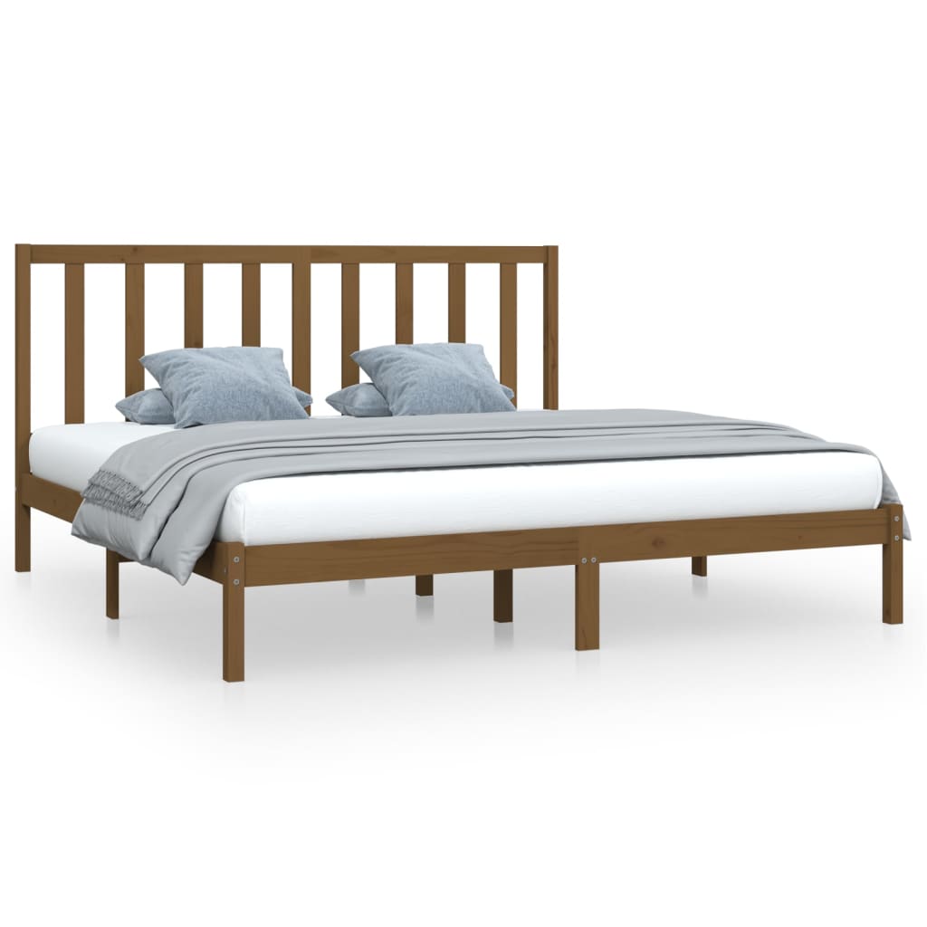 Bedframe massief grenenhout honingbruin 200x200 cm is nu te koop bij PeponiXL, paradijselijk wonen!