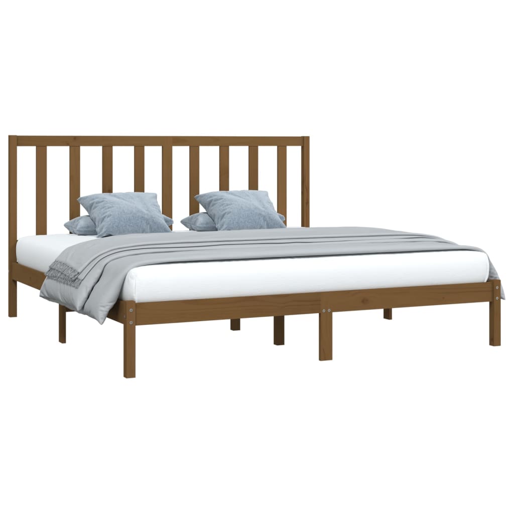 Bedframe massief grenenhout honingbruin 200x200 cm is nu te koop bij PeponiXL, paradijselijk wonen!