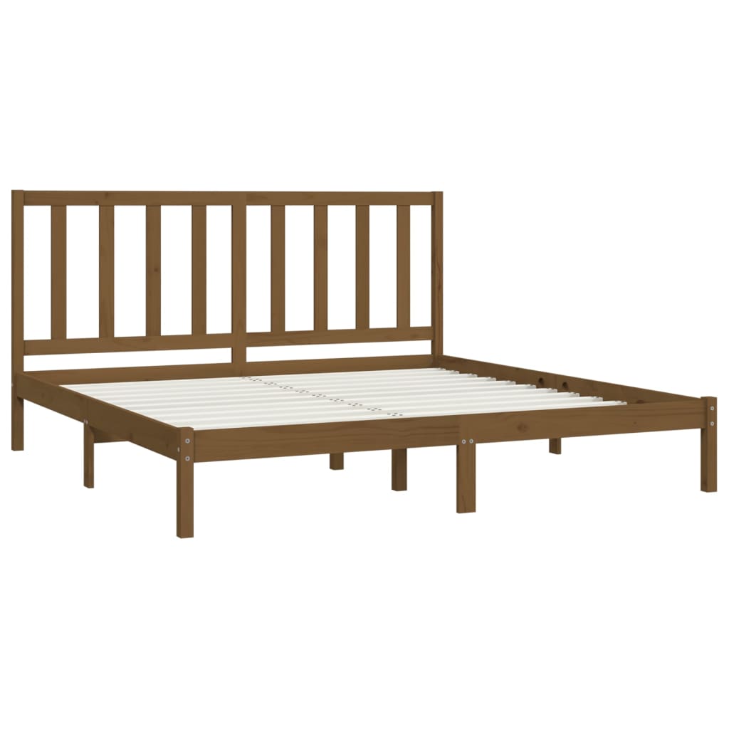Bedframe massief grenenhout honingbruin 200x200 cm is nu te koop bij PeponiXL, paradijselijk wonen!