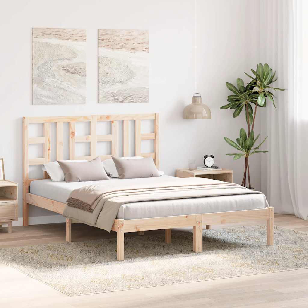 Bedframe massief hout 135x190 cm is nu te koop bij PeponiXL, paradijselijk wonen!