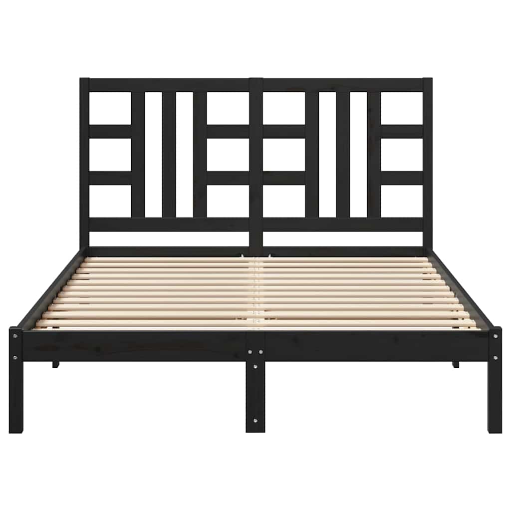 Bedframe massief hout zwart 140x190 cm is nu te koop bij PeponiXL, paradijselijk wonen!