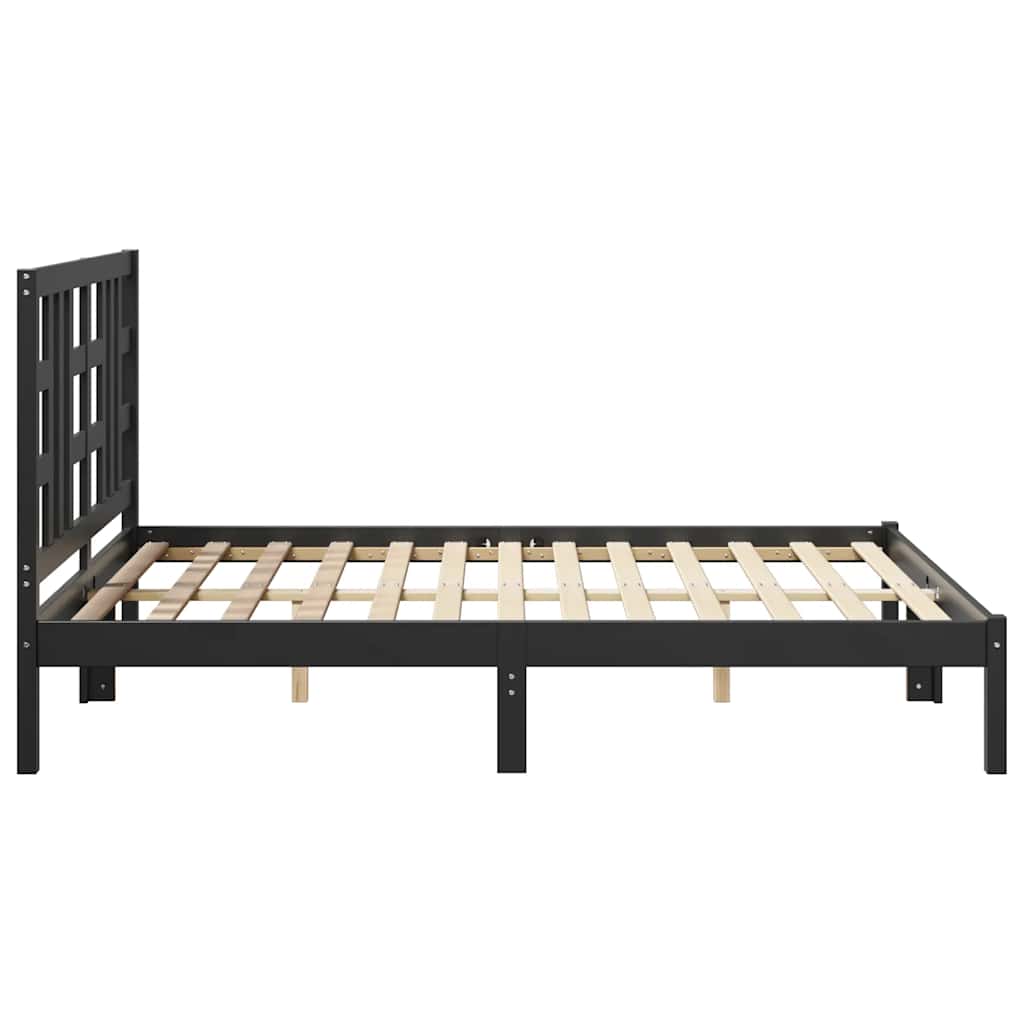 Bedframe massief hout zwart 140x190 cm is nu te koop bij PeponiXL, paradijselijk wonen!