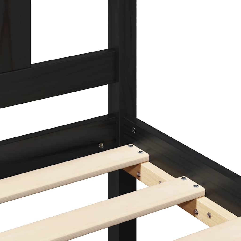 Bedframe massief hout zwart 140x190 cm is nu te koop bij PeponiXL, paradijselijk wonen!