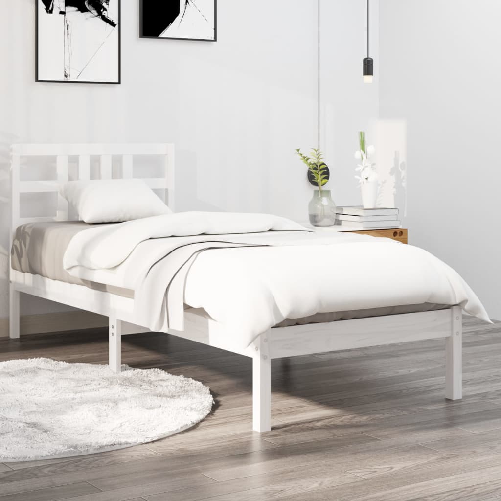 Bedframe massief hout wit 100x200 cm is nu te koop bij PeponiXL, paradijselijk wonen!