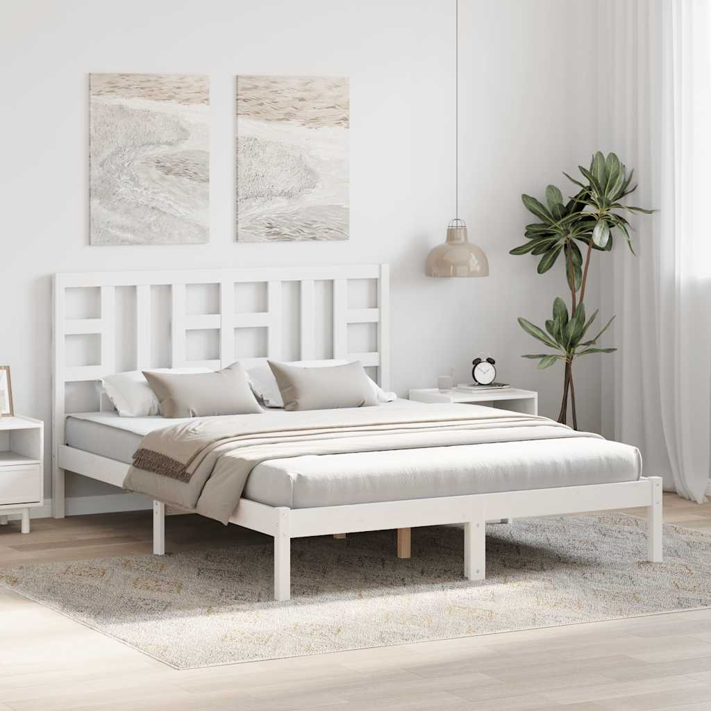 Bedframe massief hout wit 150x200 cm is nu te koop bij PeponiXL, paradijselijk wonen!