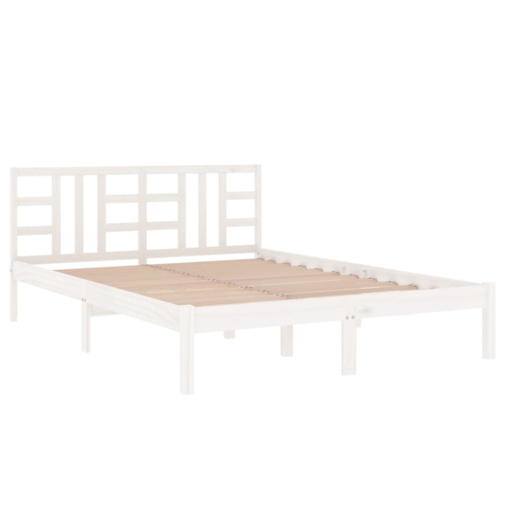 Bedframe massief hout wit 150x200 cm is nu te koop bij PeponiXL, paradijselijk wonen!
