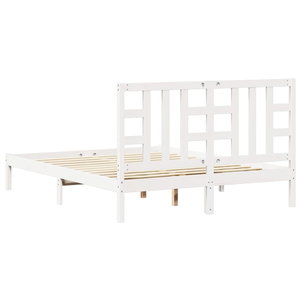 Bedframe massief hout wit 150x200 cm is nu te koop bij PeponiXL, paradijselijk wonen!