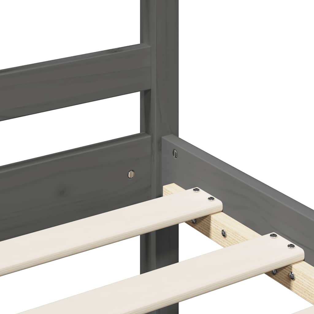 Bedframe massief hout grijs 200x200 cm is nu te koop bij PeponiXL, paradijselijk wonen!