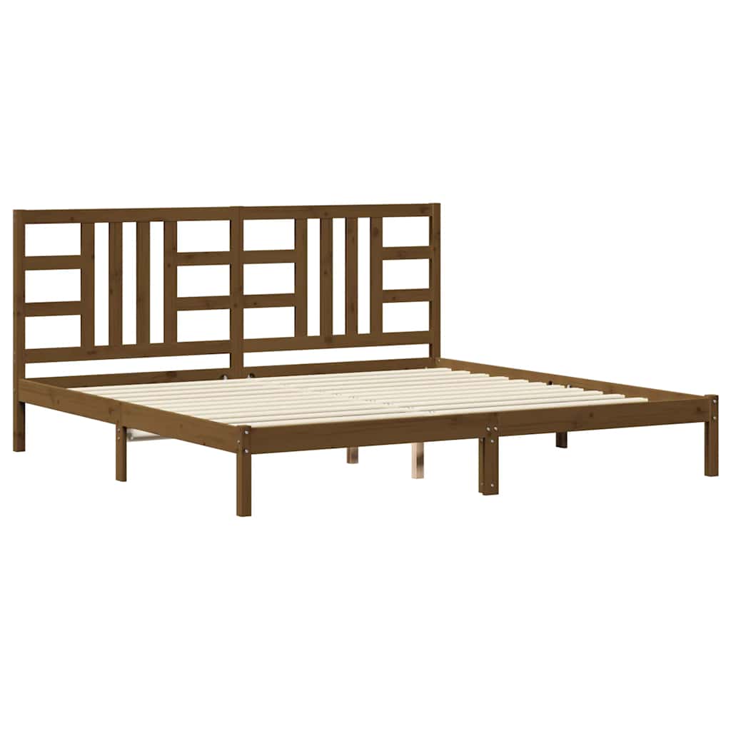 Bedframe massief hout honingbruin 200x200 cm is nu te koop bij PeponiXL, paradijselijk wonen!