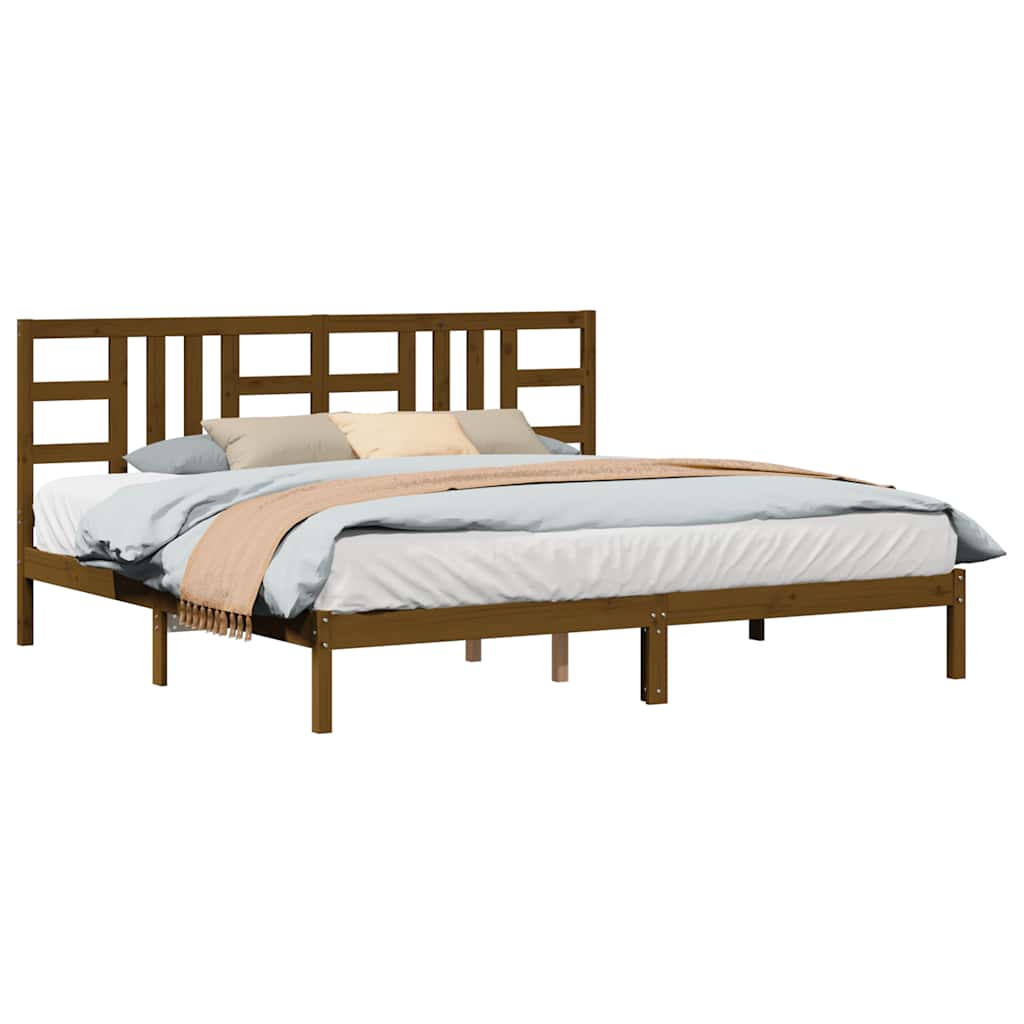 Bedframe massief hout honingbruin 200x200 cm is nu te koop bij PeponiXL, paradijselijk wonen!
