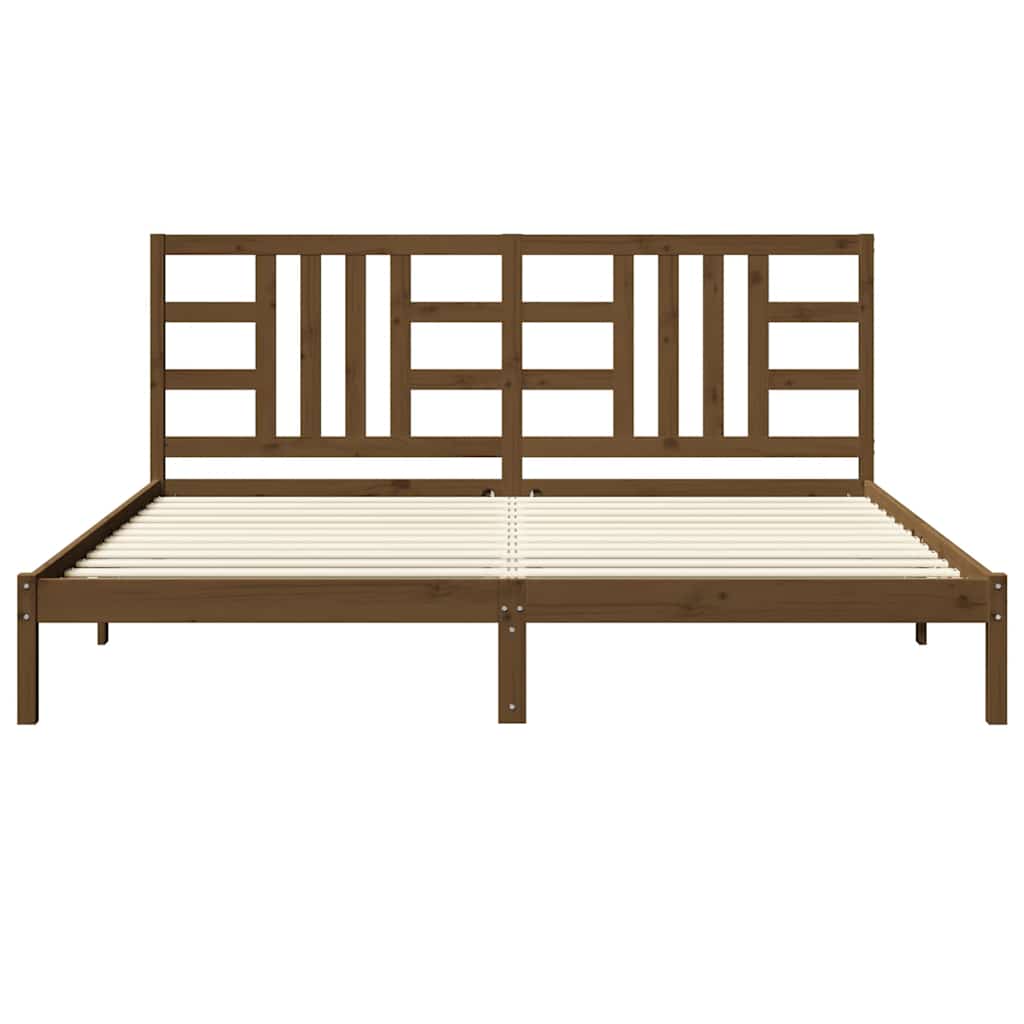 Bedframe massief hout honingbruin 200x200 cm is nu te koop bij PeponiXL, paradijselijk wonen!