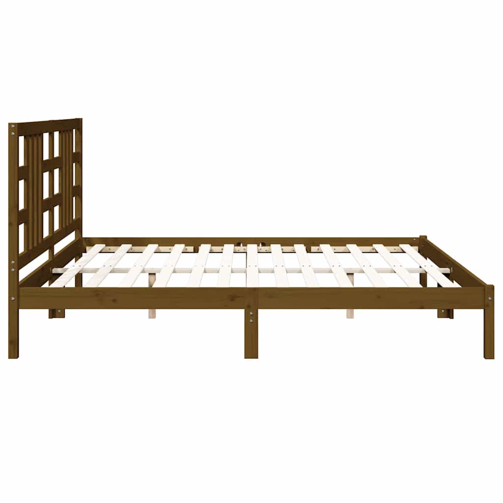 Bedframe massief hout honingbruin 200x200 cm is nu te koop bij PeponiXL, paradijselijk wonen!