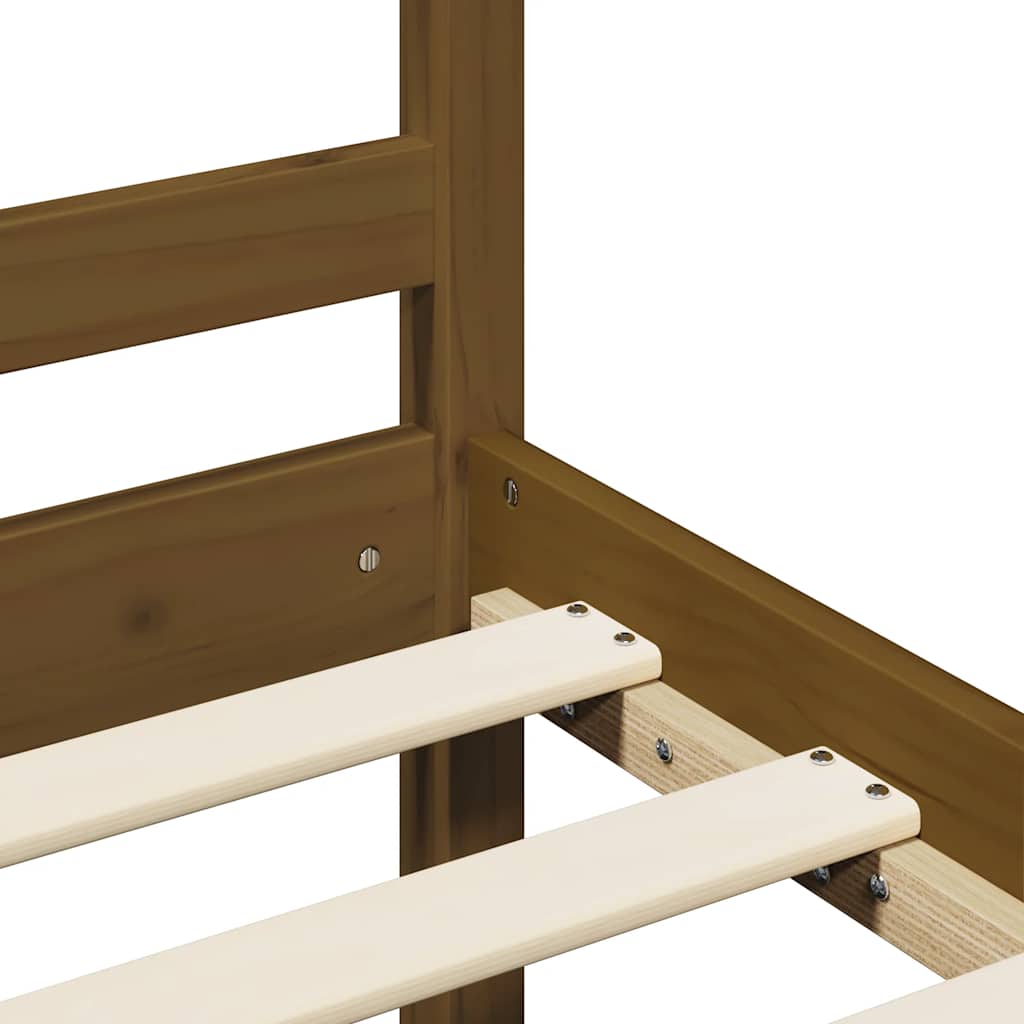 Bedframe massief hout honingbruin 200x200 cm is nu te koop bij PeponiXL, paradijselijk wonen!