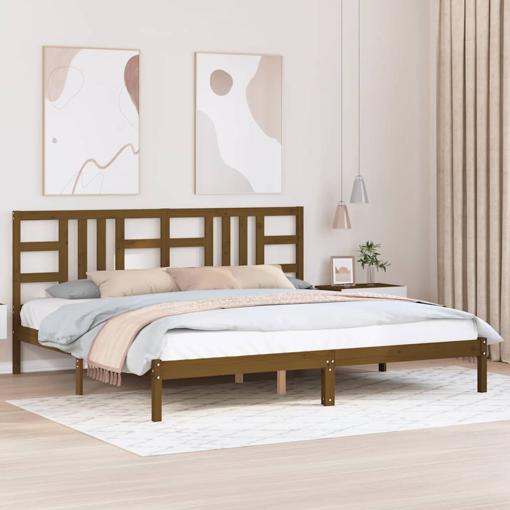 Bedframe massief hout honingbruin 200x200 cm is nu te koop bij PeponiXL, paradijselijk wonen!