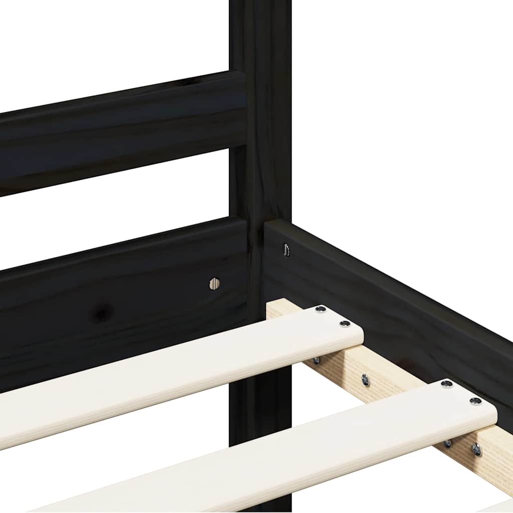 Bedframe massief hout zwart 200x200 cm is nu te koop bij PeponiXL, paradijselijk wonen!
