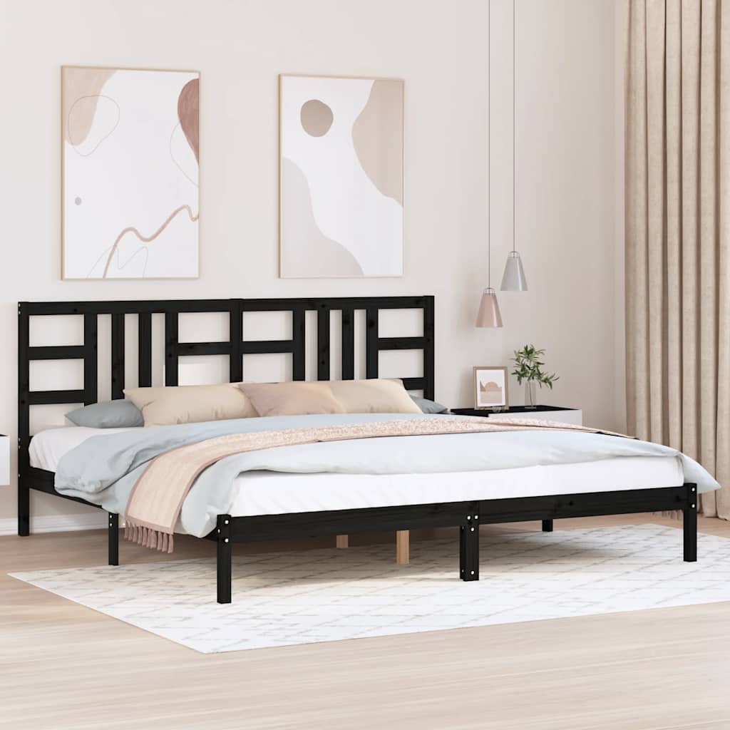 Bedframe massief hout zwart 200x200 cm is nu te koop bij PeponiXL, paradijselijk wonen!