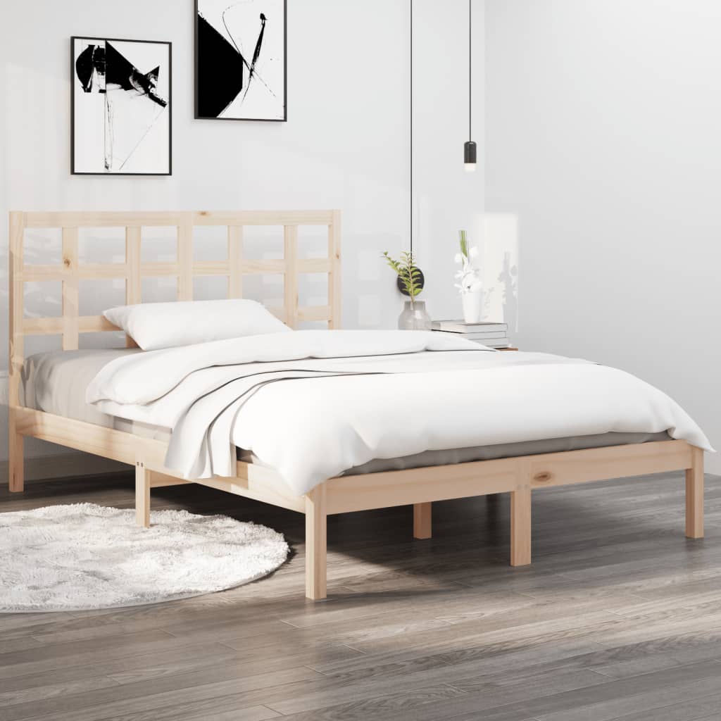 Bedframe massief hout 135x190 cm is nu te koop bij PeponiXL, paradijselijk wonen!
