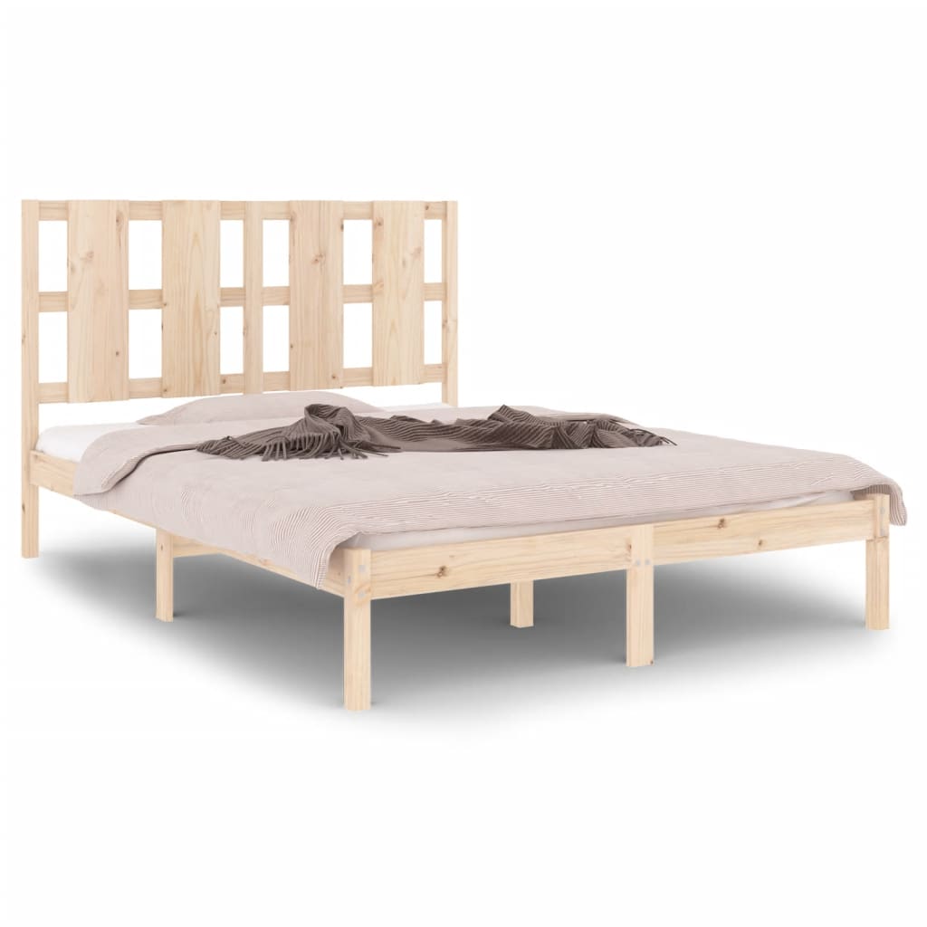 Bedframe massief hout 135x190 cm is nu te koop bij PeponiXL, paradijselijk wonen!