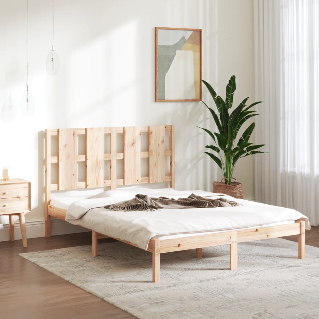 Bedframe massief hout 135x190 cm is nu te koop bij PeponiXL, paradijselijk wonen!