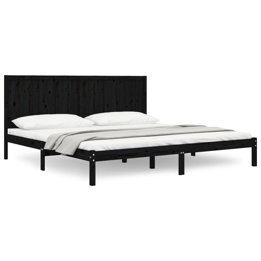Bedframe massief grenenhout zwart 200x200 cm is nu te koop bij PeponiXL, paradijselijk wonen!
