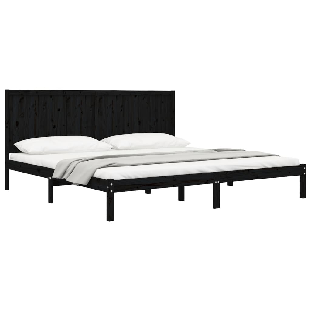 Bedframe massief grenenhout zwart 200x200 cm is nu te koop bij PeponiXL, paradijselijk wonen!