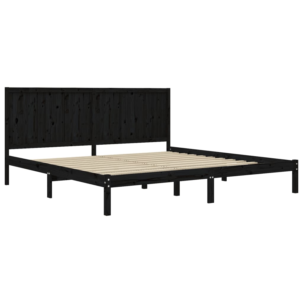 Bedframe massief grenenhout zwart 200x200 cm is nu te koop bij PeponiXL, paradijselijk wonen!