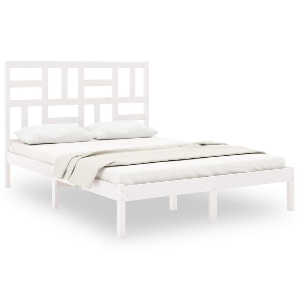 Bedframe massief hout wit 140x190 cm is nu te koop bij PeponiXL, paradijselijk wonen!