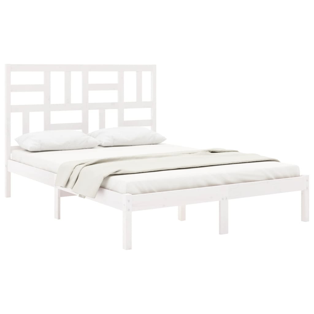 Bedframe massief hout wit 140x190 cm is nu te koop bij PeponiXL, paradijselijk wonen!
