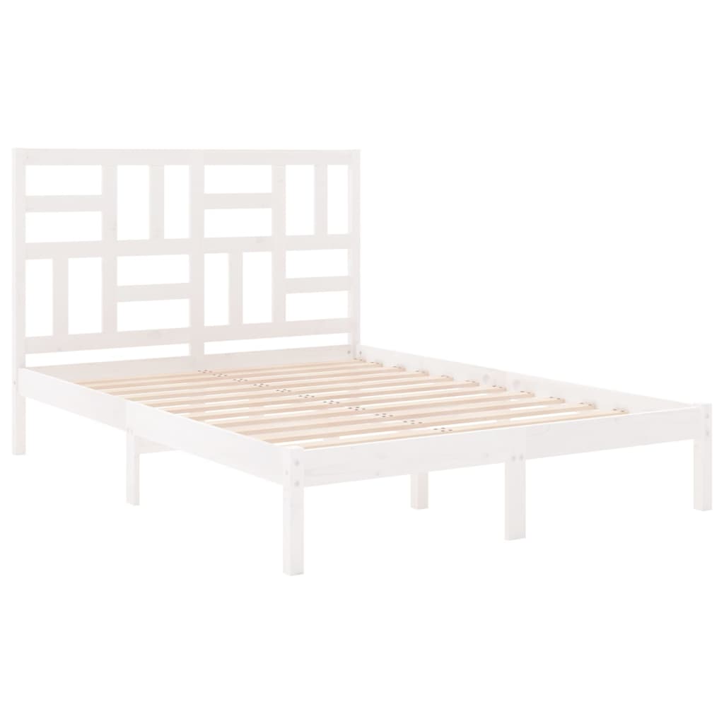 Bedframe massief hout wit 140x190 cm is nu te koop bij PeponiXL, paradijselijk wonen!