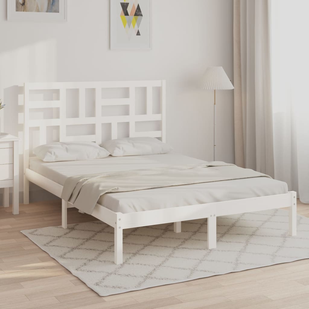 Bedframe massief hout wit 140x190 cm is nu te koop bij PeponiXL, paradijselijk wonen!