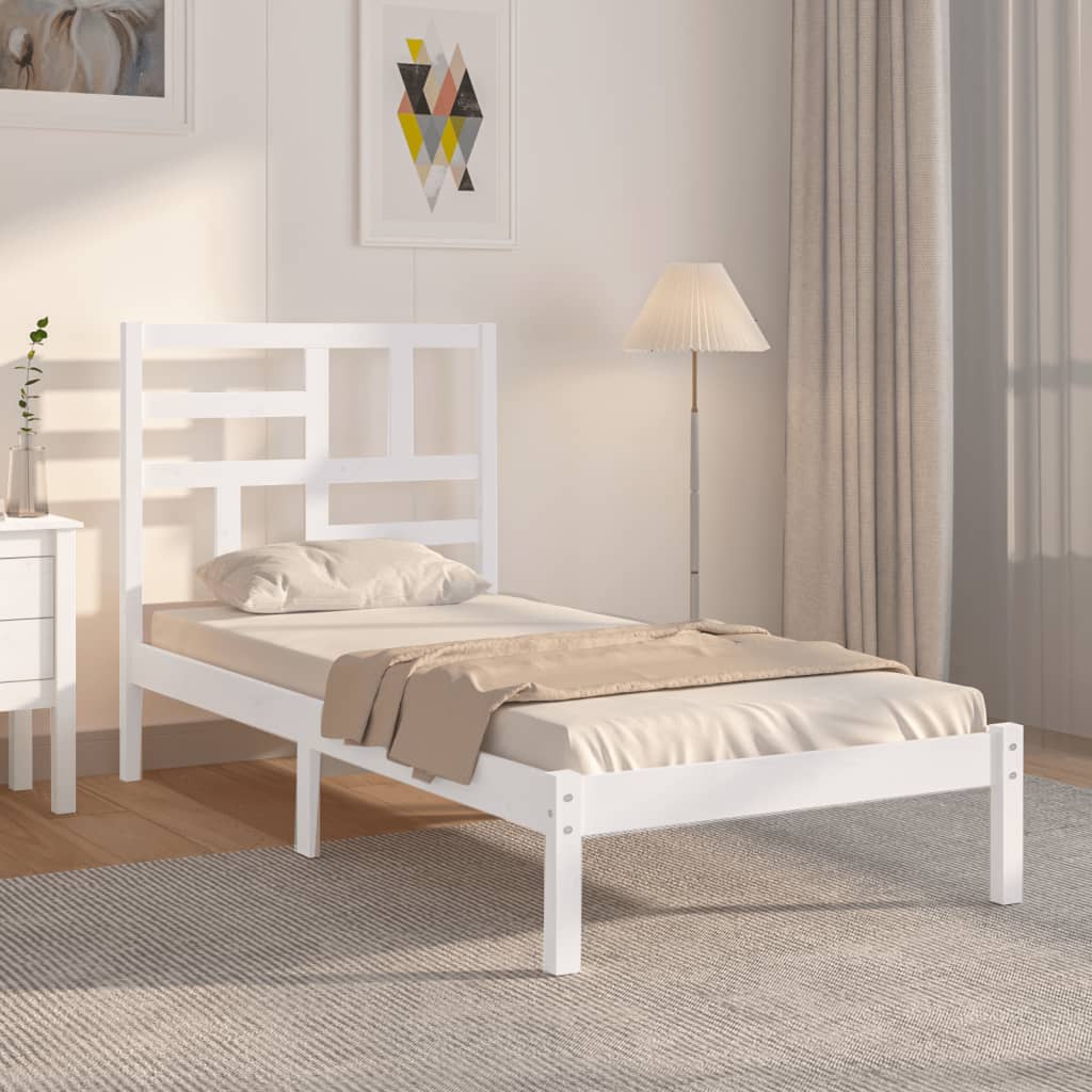 Bedframe massief hout wit 100x200 cm is nu te koop bij PeponiXL, paradijselijk wonen!