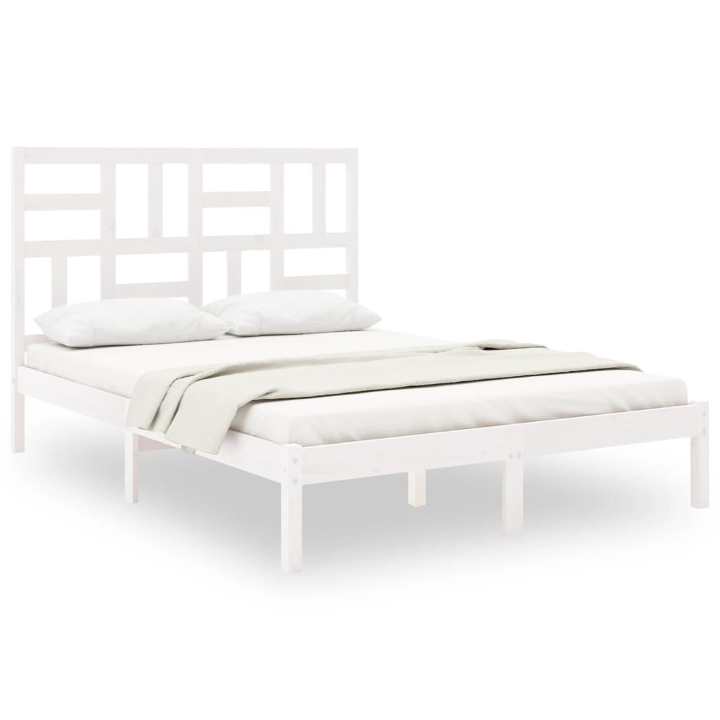 Bedframe massief hout wit 150x200 cm is nu te koop bij PeponiXL, paradijselijk wonen!