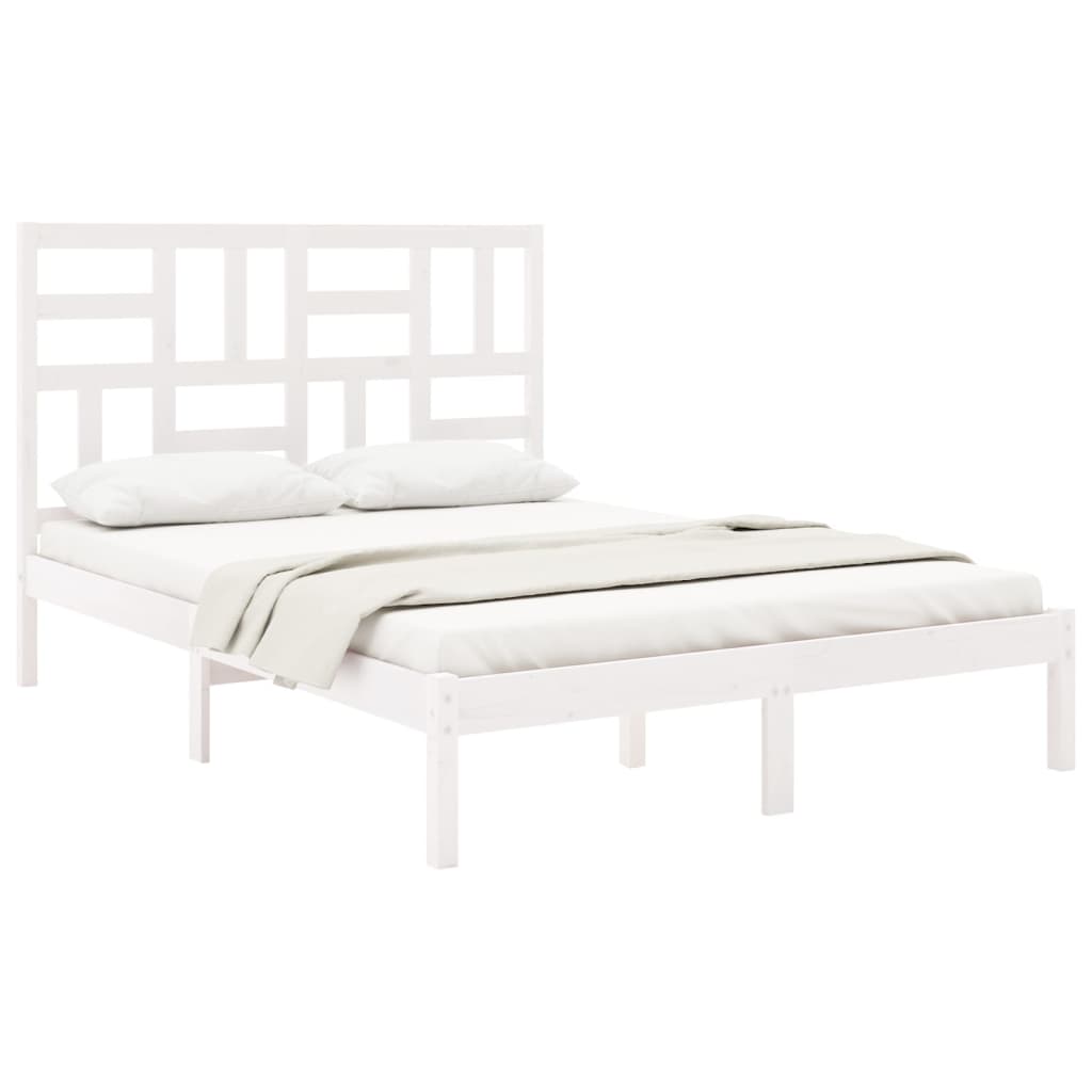 Bedframe massief hout wit 150x200 cm is nu te koop bij PeponiXL, paradijselijk wonen!