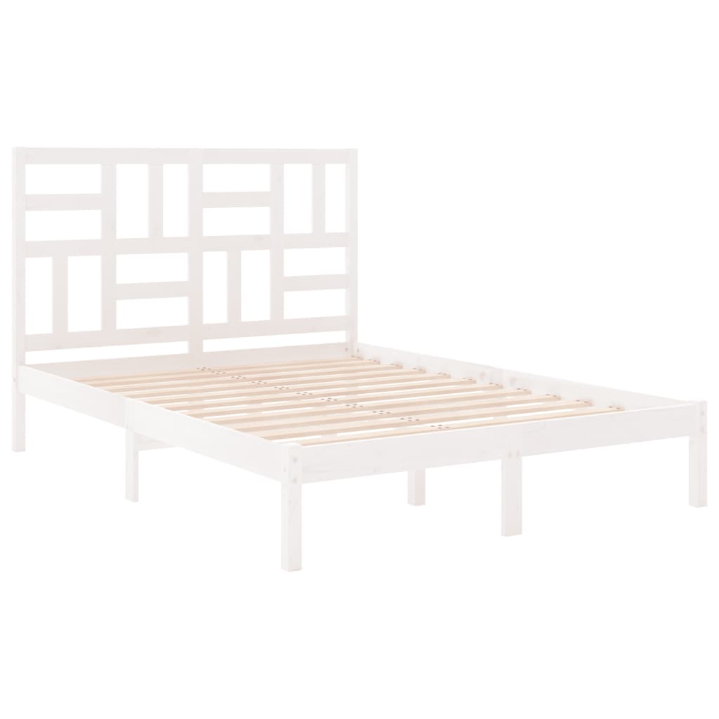 Bedframe massief hout wit 150x200 cm is nu te koop bij PeponiXL, paradijselijk wonen!