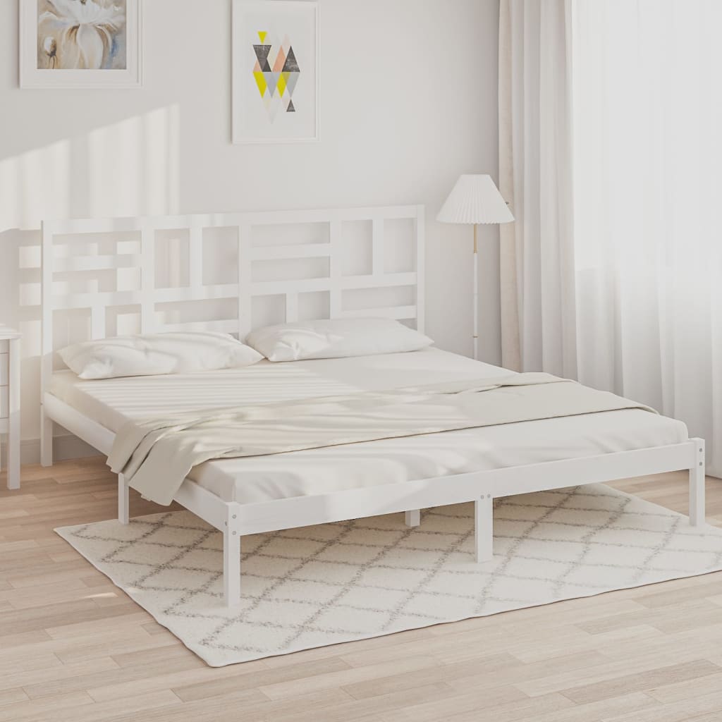 Bedframe massief hout wit 180x200 cm is nu te koop bij PeponiXL, paradijselijk wonen!