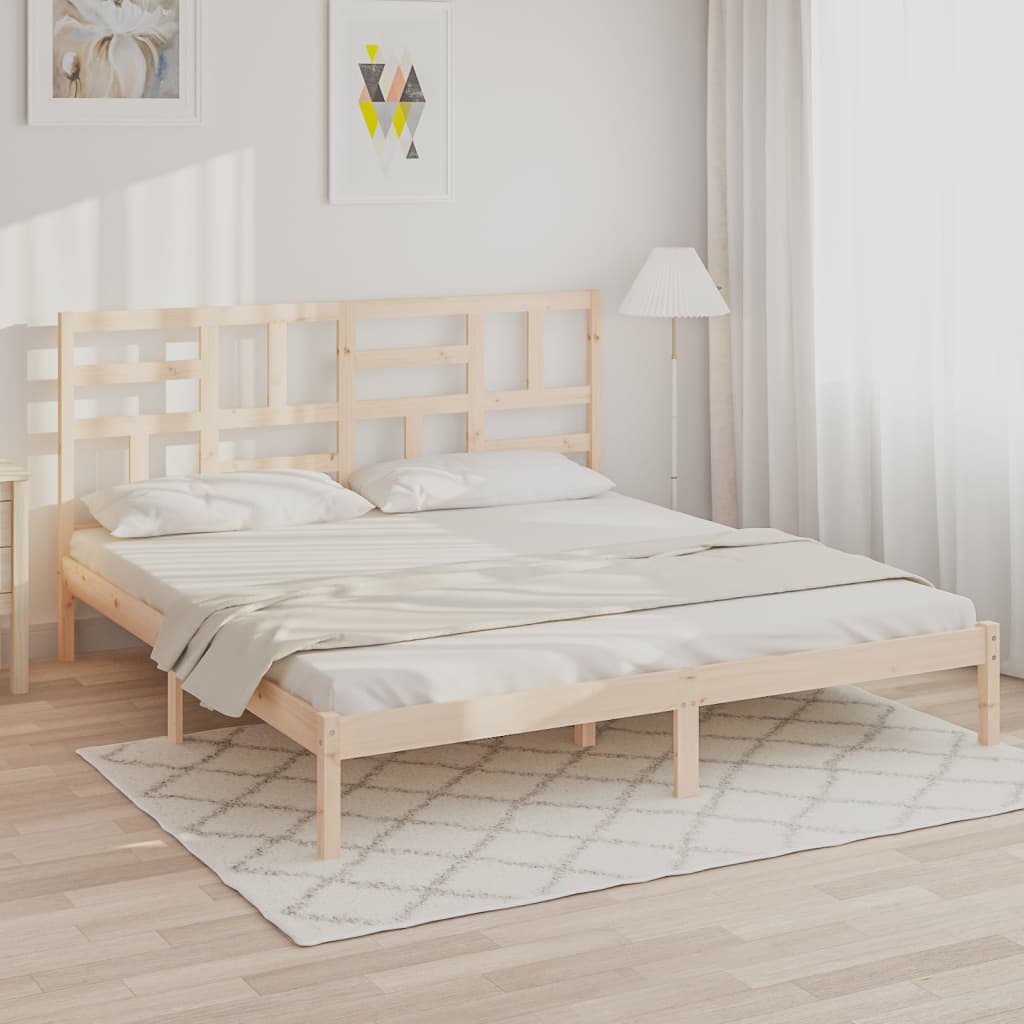 Bedframe zonder matras massief hout 200x200 cm is nu te koop bij PeponiXL, paradijselijk wonen!
