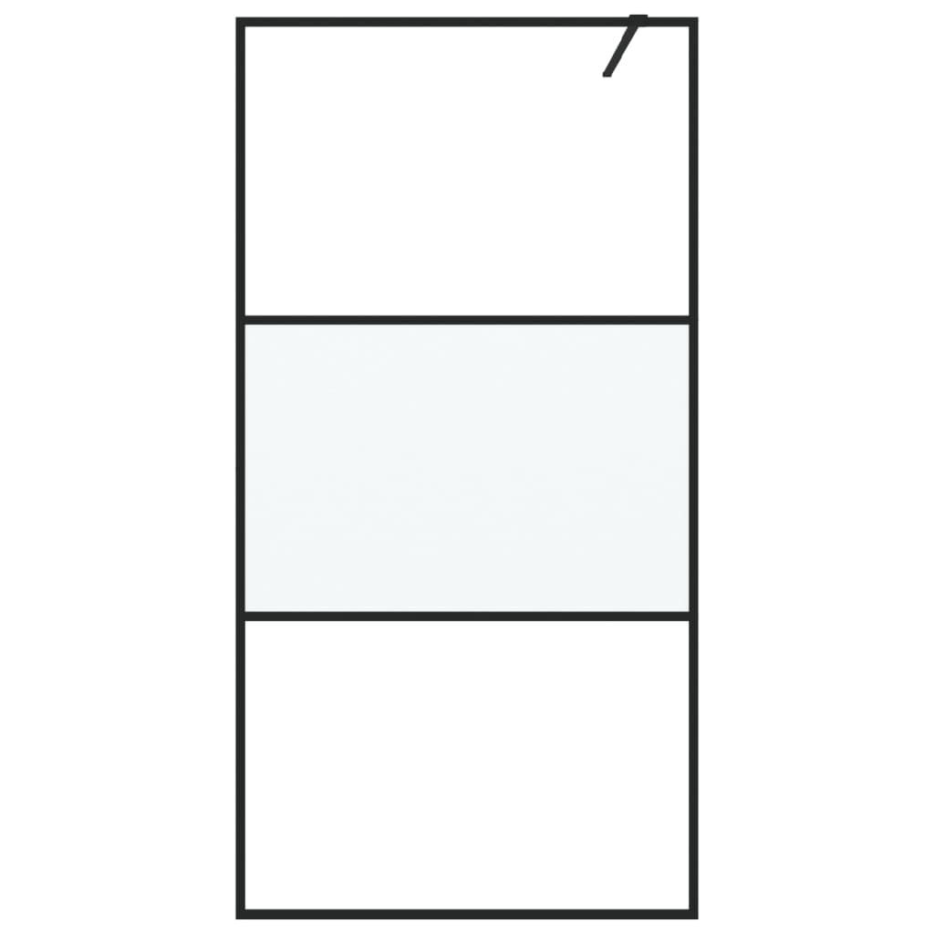 Inloopdouchewand 100x195 cm halfmat ESG-glas zwart is nu te koop bij PeponiXL, paradijselijk wonen!