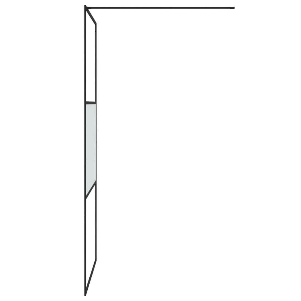 Inloopdouchewand 100x195 cm halfmat ESG-glas zwart is nu te koop bij PeponiXL, paradijselijk wonen!