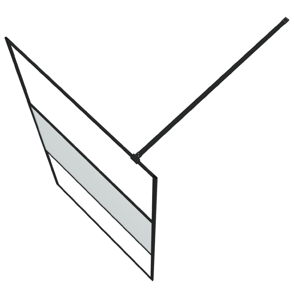 Inloopdouchewand 100x195 cm halfmat ESG-glas zwart is nu te koop bij PeponiXL, paradijselijk wonen!