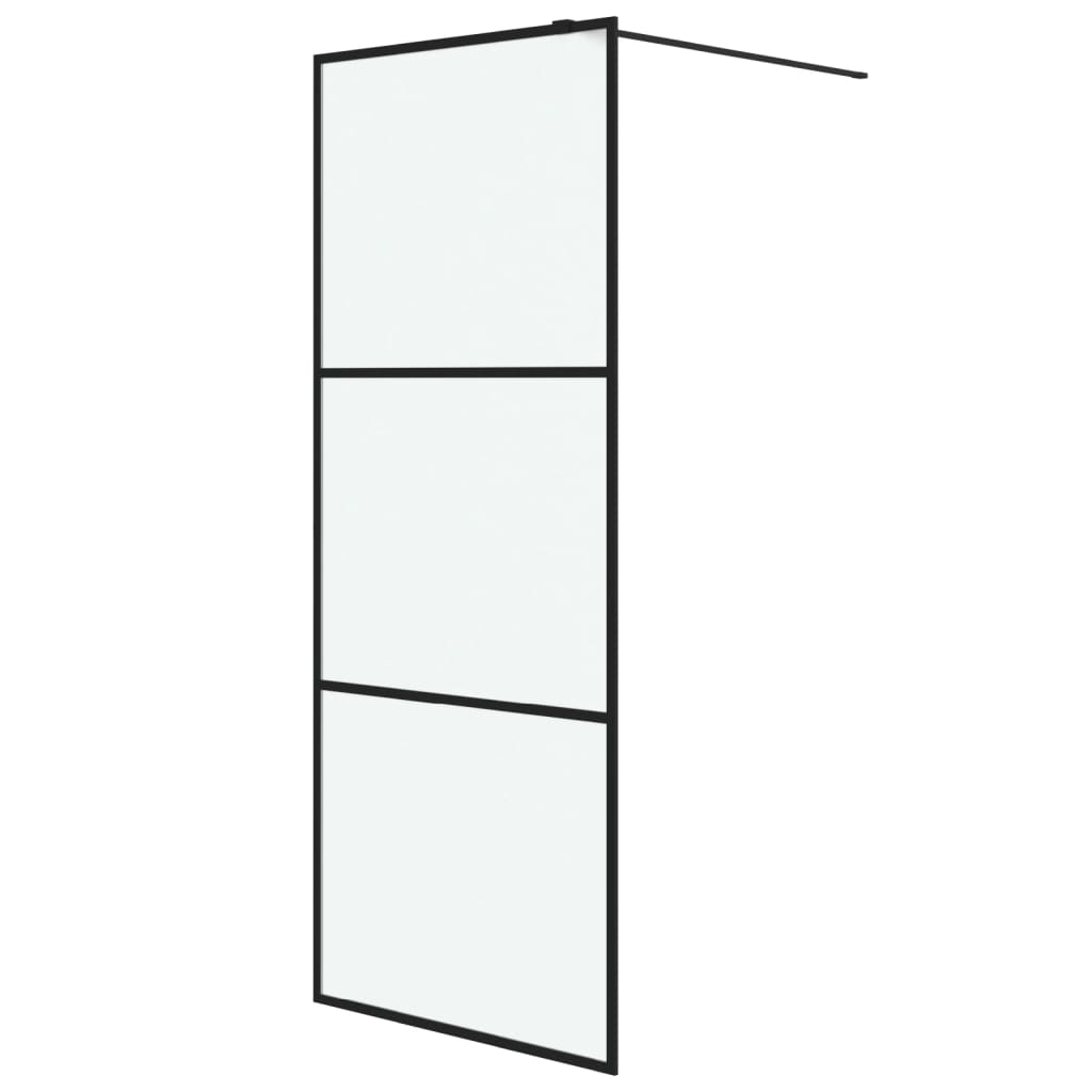 Inloopdouchewand 80x195 cm mat ESG-glas zwart is nu te koop bij PeponiXL, paradijselijk wonen!
