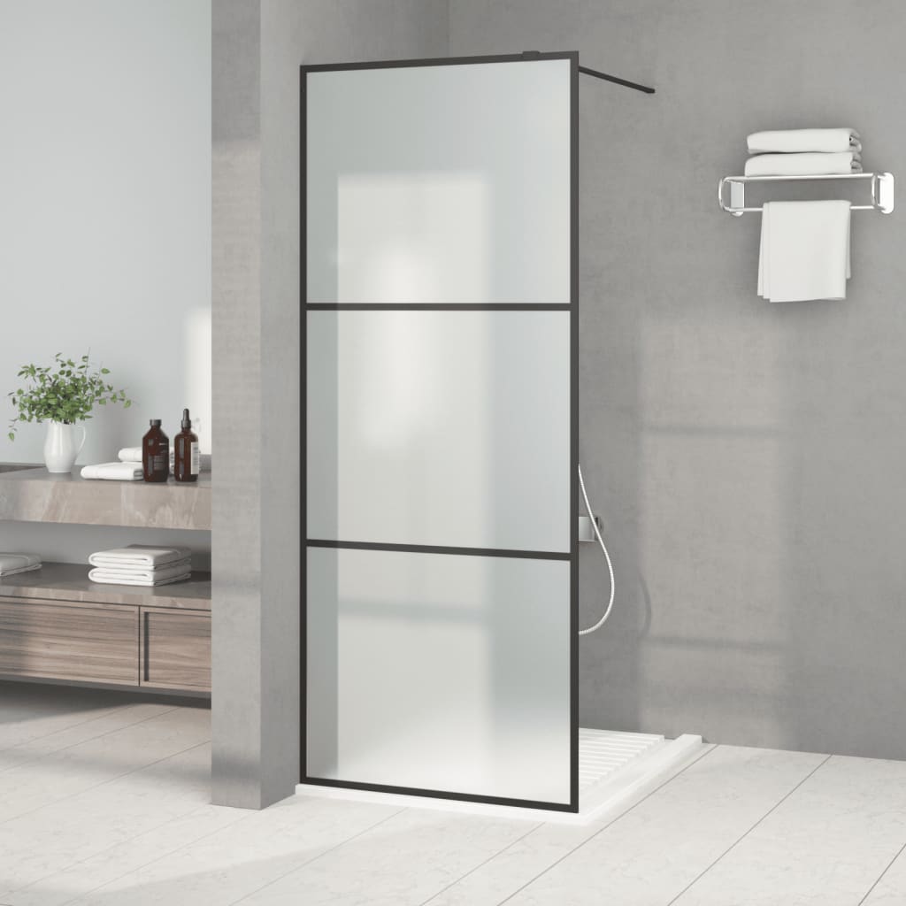 Inloopdouchewand 80x195 cm mat ESG-glas zwart is nu te koop bij PeponiXL, paradijselijk wonen!