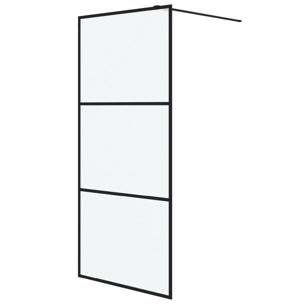 Inloopdouchewand 90x195 cm mat ESG-glas zwart is nu te koop bij PeponiXL, paradijselijk wonen!