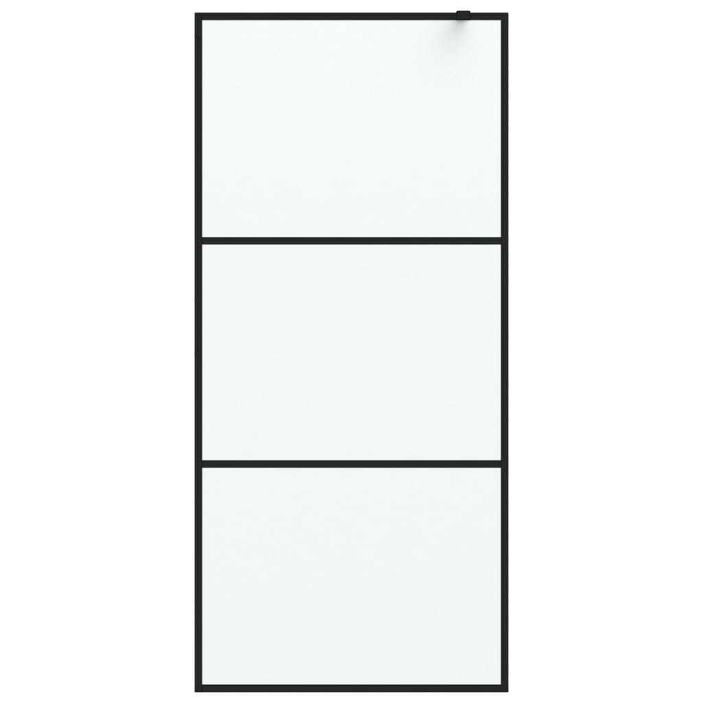 Inloopdouchewand 90x195 cm mat ESG-glas zwart is nu te koop bij PeponiXL, paradijselijk wonen!
