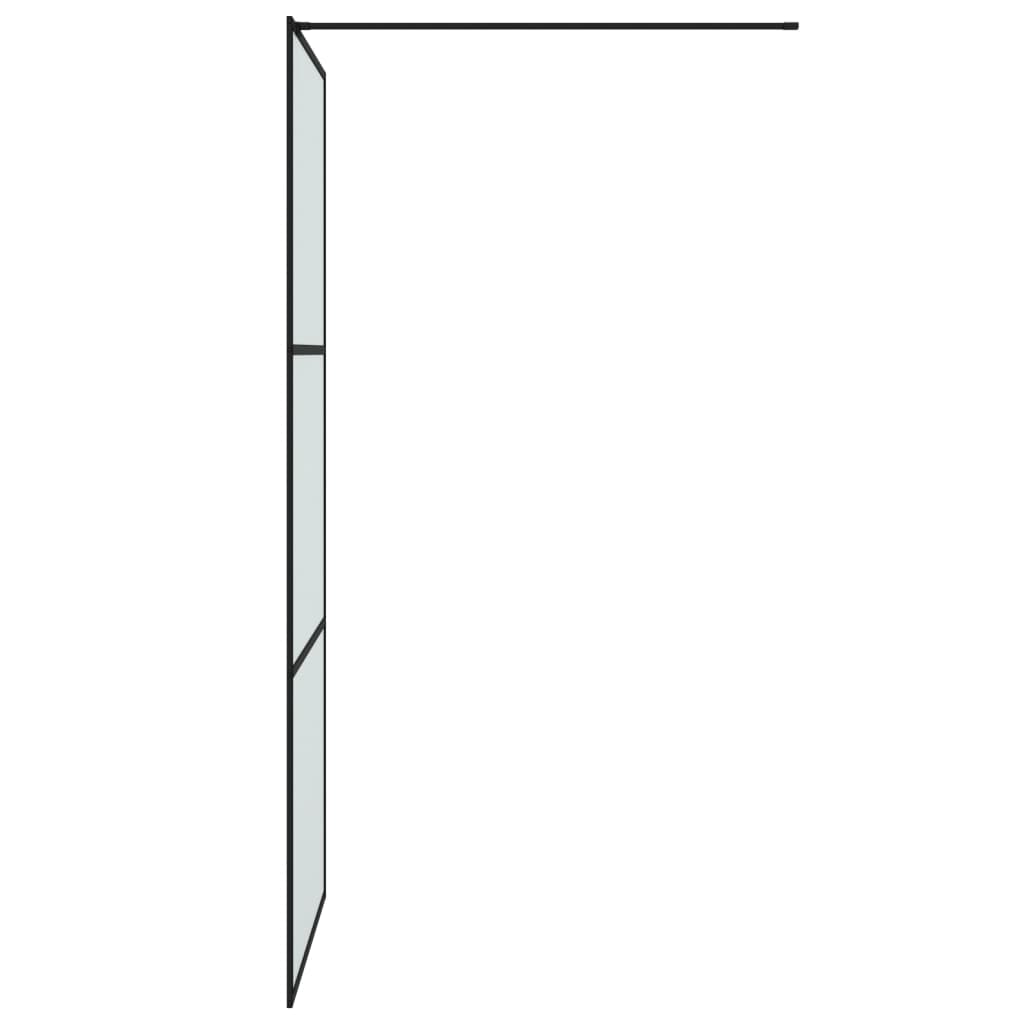 Inloopdouchewand 90x195 cm mat ESG-glas zwart is nu te koop bij PeponiXL, paradijselijk wonen!