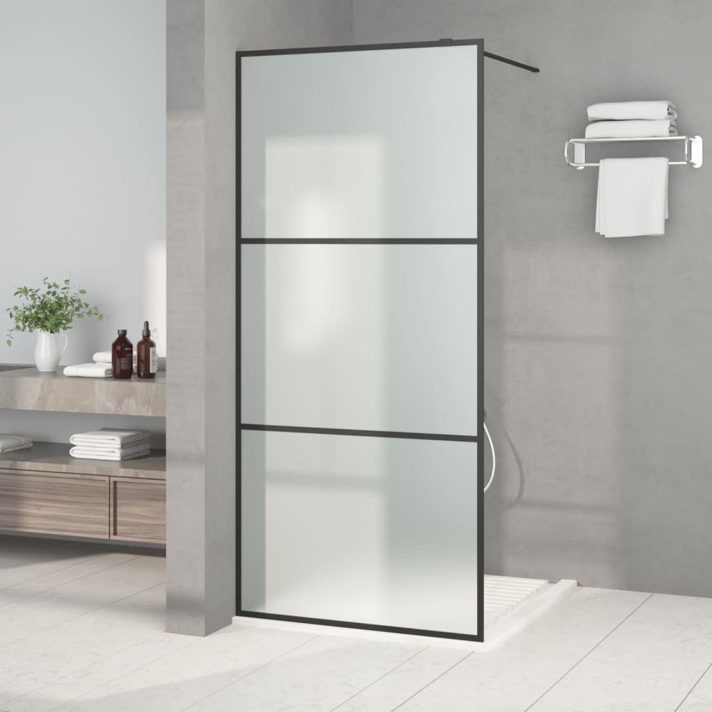 Inloopdouchewand 90x195 cm mat ESG-glas zwart is nu te koop bij PeponiXL, paradijselijk wonen!