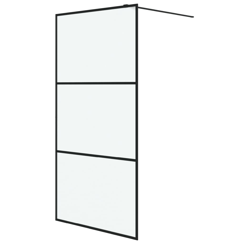 Inloopdouchewand 100x195 cm mat ESG-glas zwart is nu te koop bij PeponiXL, paradijselijk wonen!