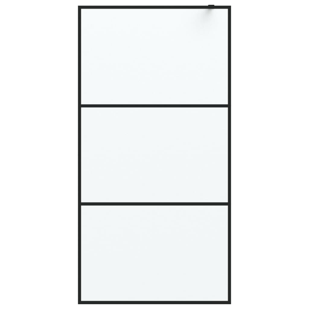 Inloopdouchewand 100x195 cm mat ESG-glas zwart is nu te koop bij PeponiXL, paradijselijk wonen!