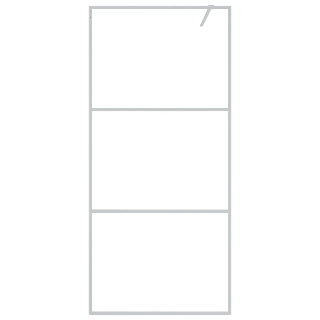Inloopdouchewand 90x195 cm transparant ESG-glas zilverkleurig is nu te koop bij PeponiXL, paradijselijk wonen!
