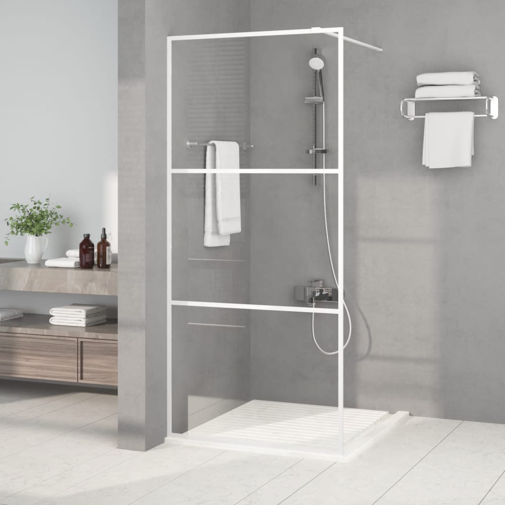 Inloopdouchewand 90x195 cm transparant ESG-glas wit is nu te koop bij PeponiXL, paradijselijk wonen!